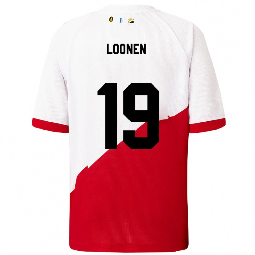 Danxen Dětské Lobke Loonen #19 Bílá Červená Domů Hráčské Dresy 2025/26 Dres