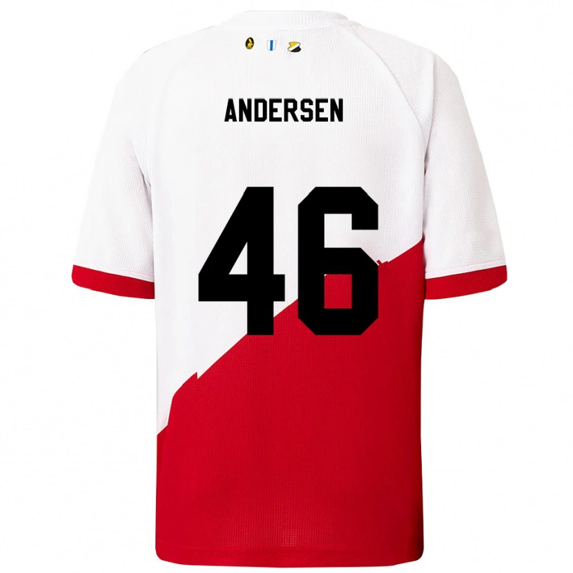 Danxen Dětské Silas Andersen #46 Bílá Červená Domů Hráčské Dresy 2025/26 Dres