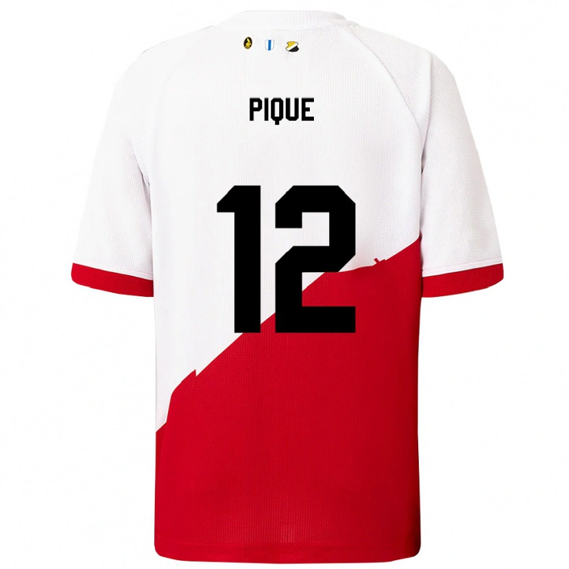 Danxen Dětské Naomi Piqué #12 Bílá Červená Domů Hráčské Dresy 2025/26 Dres
