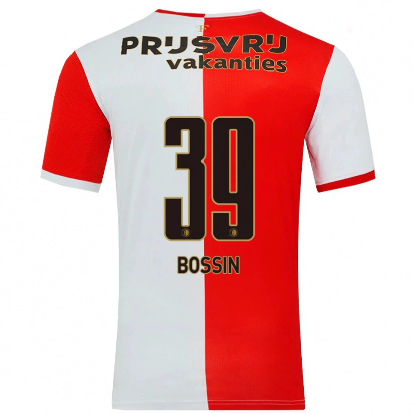 Danxen Dětské Liam Bossin #39 Červená Bílá Domů Hráčské Dresy 2025/26 Dres