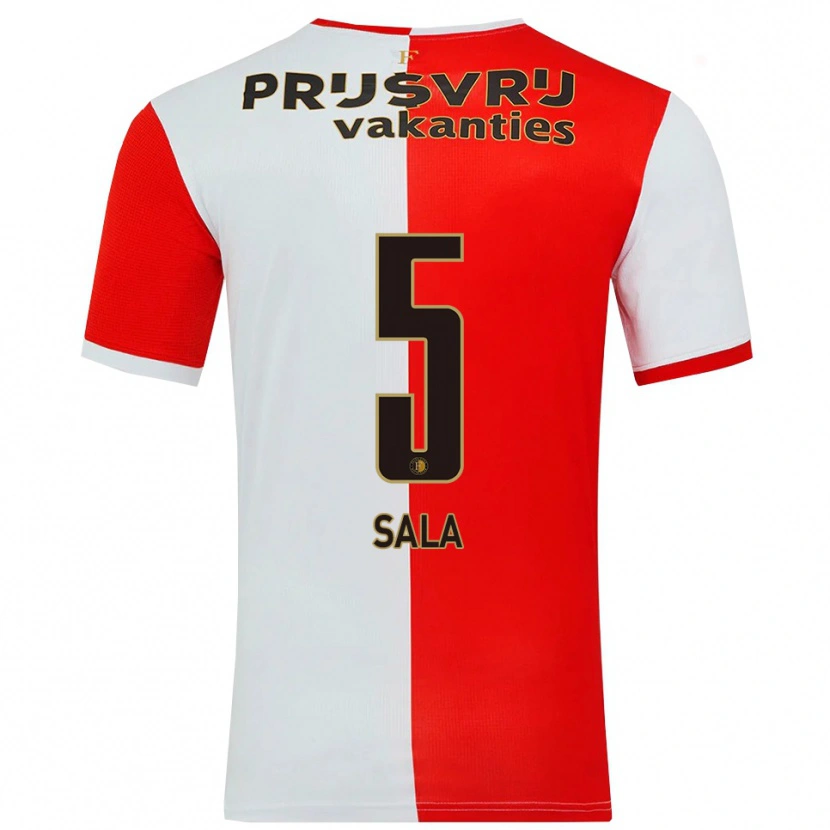 Danxen Dětské Nicolas Sala #5 Červená Bílá Domů Hráčské Dresy 2025/26 Dres