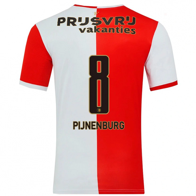 Danxen Dětské Emma Pijnenburg #8 Červená Bílá Domů Hráčské Dresy 2025/26 Dres