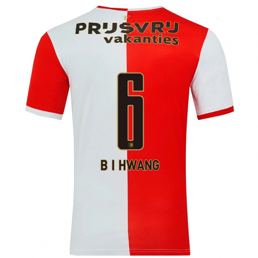 Danxen Dětské In-Beom Hwang #6 Červená Bílá Domů Hráčské Dresy 2025/26 Dres