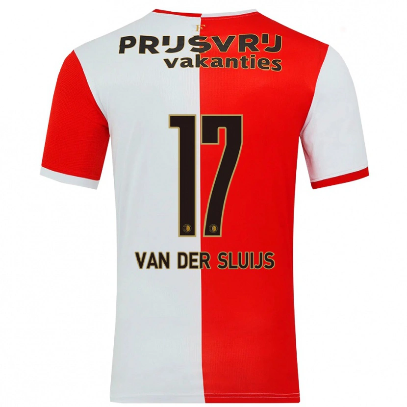 Danxen Dětské Noëlle Van Der Sluijs #17 Červená Bílá Domů Hráčské Dresy 2025/26 Dres