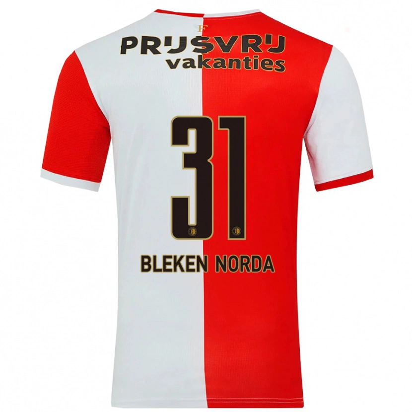 Danxen Dětské Haakon Bleken Norda #31 Červená Bílá Domů Hráčské Dresy 2025/26 Dres