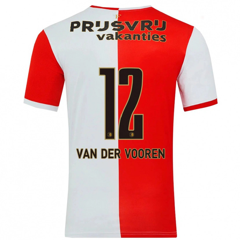 Danxen Dětské Remy Van Der Vooren #12 Červená Bílá Domů Hráčské Dresy 2025/26 Dres