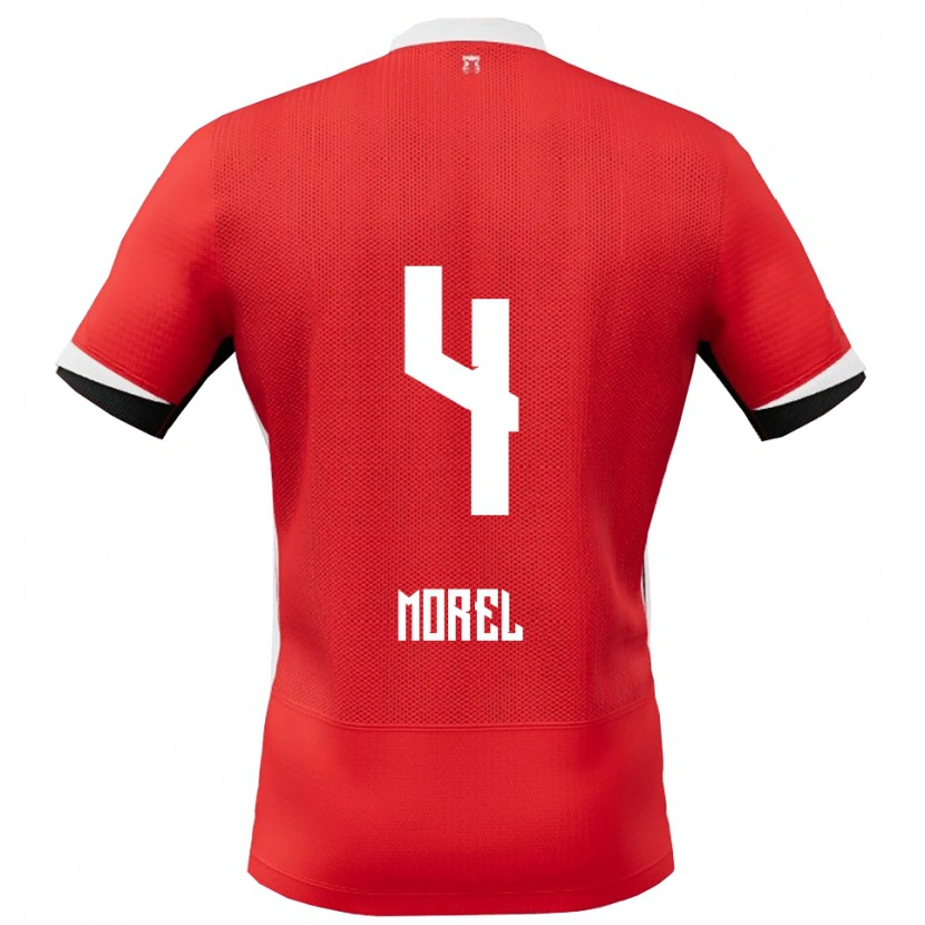Danxen Dětské Aebe Morel #4 Červená Bílá Domů Hráčské Dresy 2025/26 Dres
