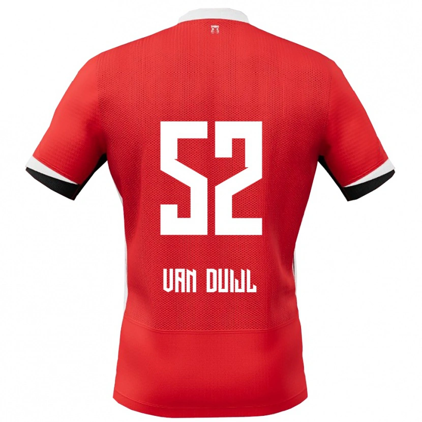 Danxen Dětské Billy Van Duijl #52 Červená Bílá Domů Hráčské Dresy 2025/26 Dres