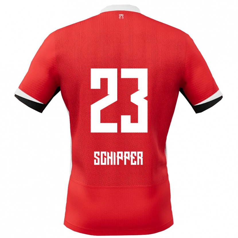 Danxen Dětské Jur Schipper #23 Červená Bílá Domů Hráčské Dresy 2025/26 Dres
