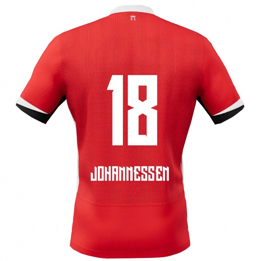 Danxen Dětské Tómas Johannessen #18 Červená Bílá Domů Hráčské Dresy 2025/26 Dres