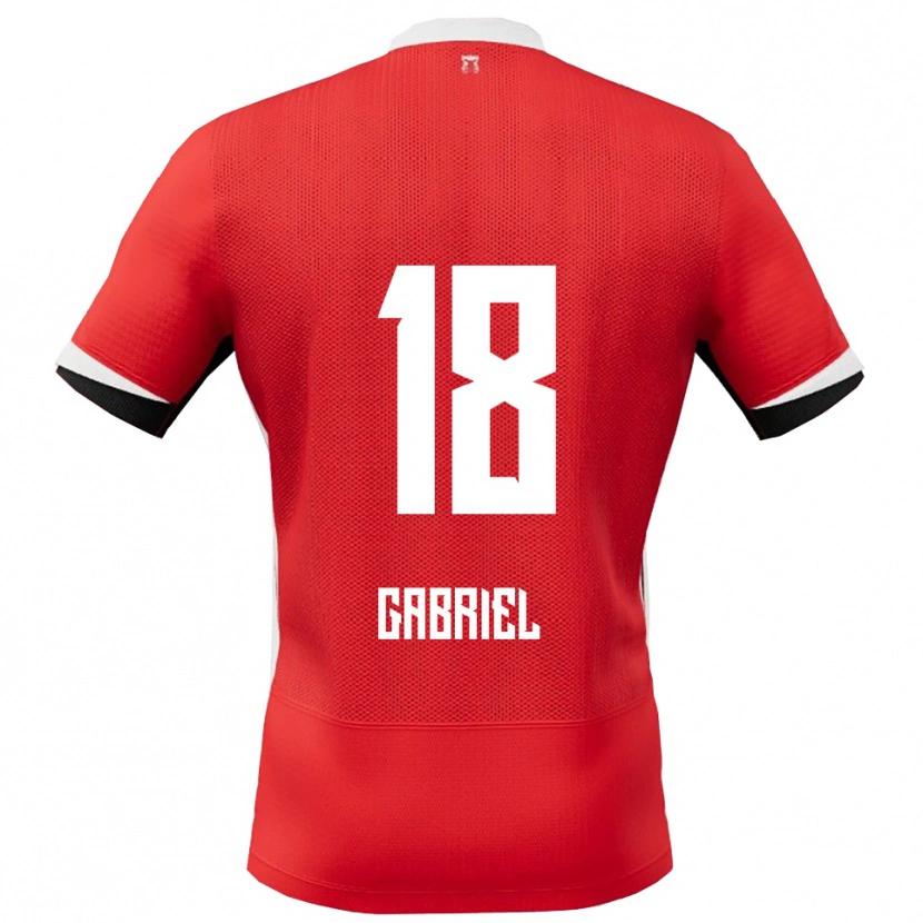 Danxen Dětské Gabriel Jongens #18 Červená Bílá Domů Hráčské Dresy 2025/26 Dres