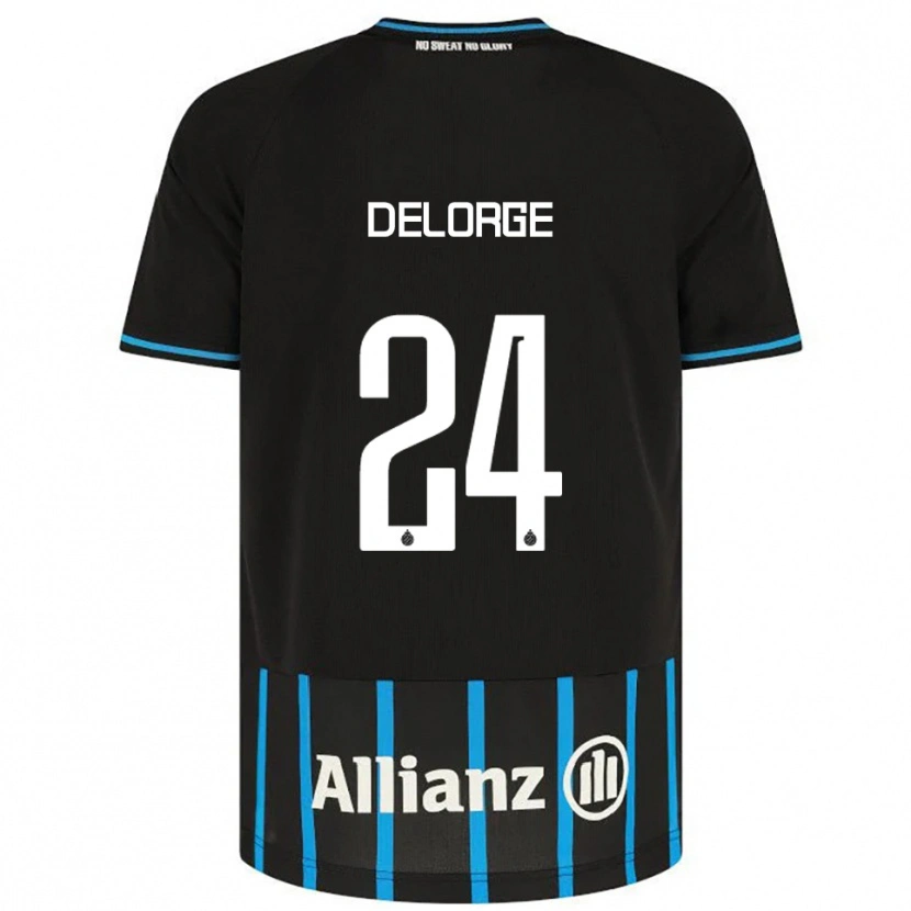Danxen Dětské Lucas Delorge #24 Černá Modrá Domů Hráčské Dresy 2025/26 Dres