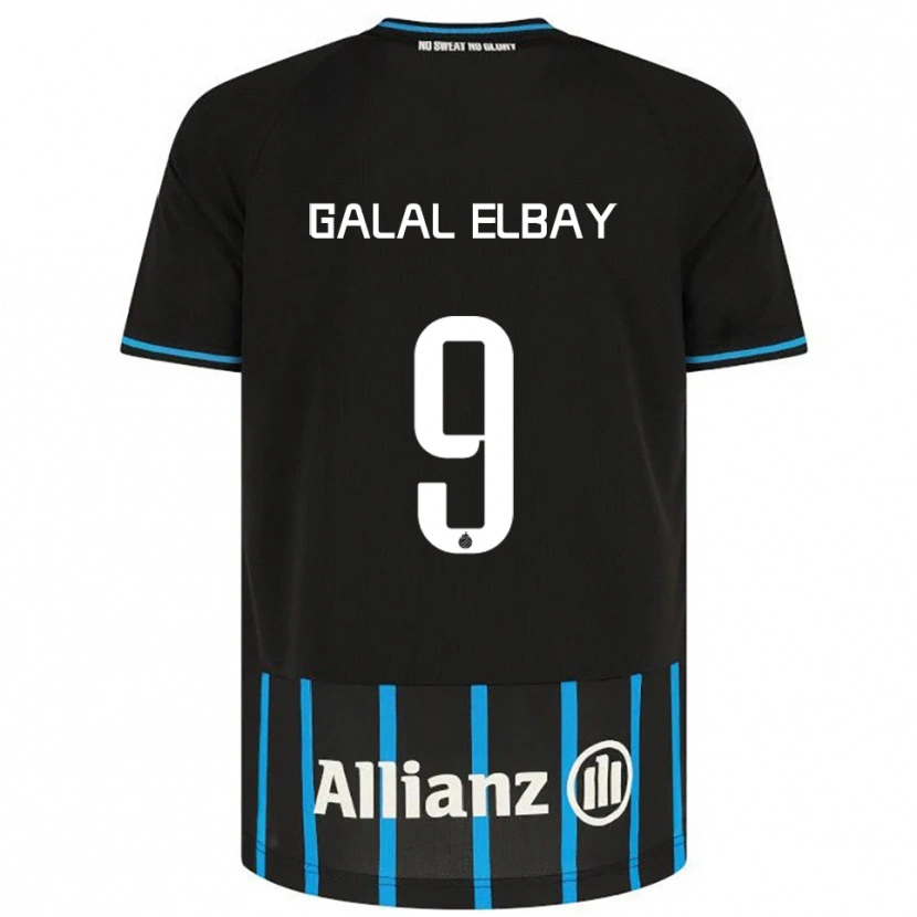 Danxen Dětské Mohamed Galal Elbay #9 Černá Modrá Domů Hráčské Dresy 2025/26 Dres