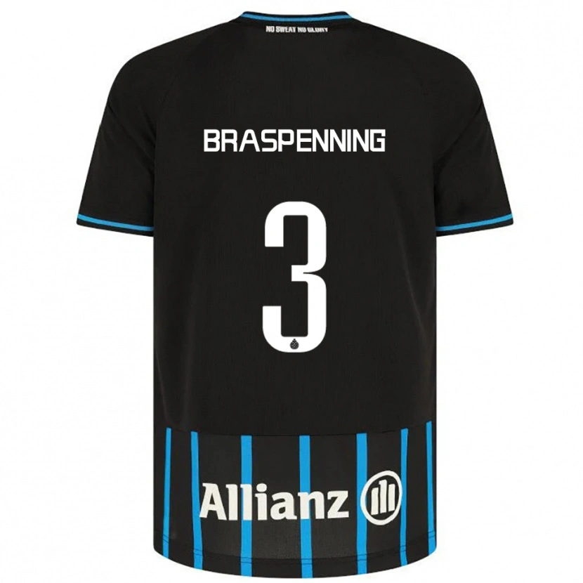 Danxen Dětské Daan Braspenning #3 Černá Modrá Domů Hráčské Dresy 2025/26 Dres