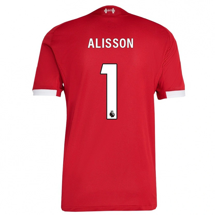 Danxen Dětské Alisson #1 Červená Bílá Domů Hráčské Dresy 2025/26 Dres