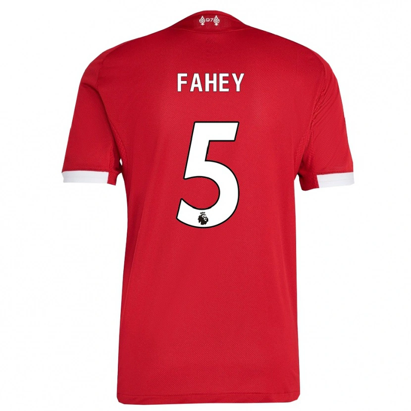 Danxen Dětské Niamh Fahey #5 Červená Bílá Domů Hráčské Dresy 2025/26 Dres