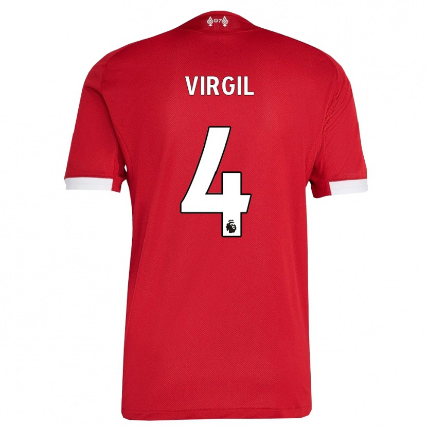Danxen Dětské Virgil Van Dijk #4 Červená Bílá Domů Hráčské Dresy 2025/26 Dres