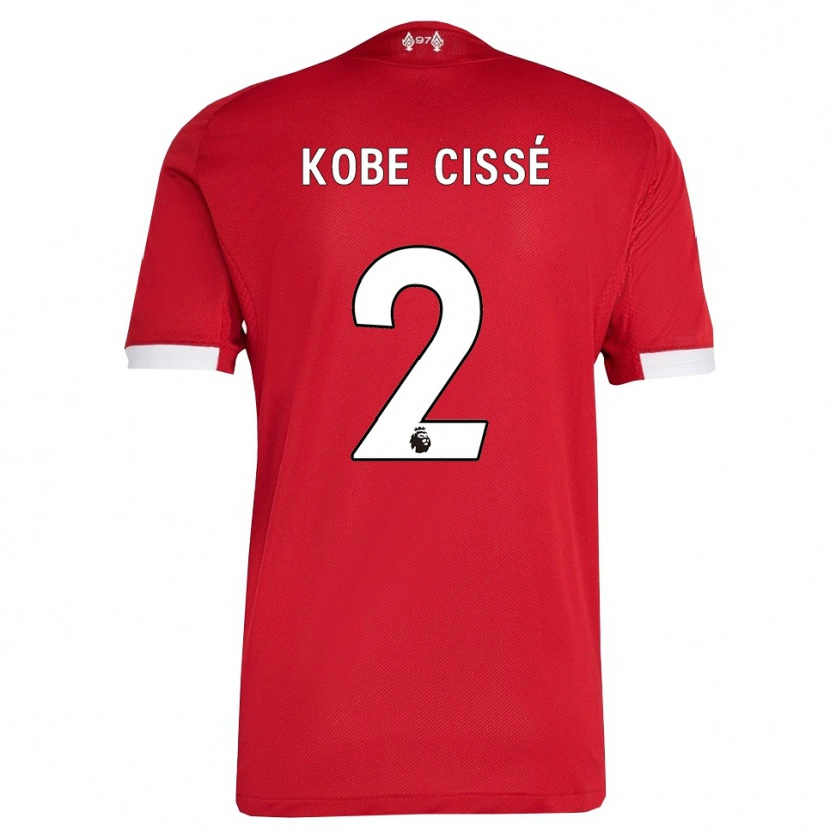 Danxen Dětské Prince Kobe Cissé #2 Červená Bílá Domů Hráčské Dresy 2025/26 Dres