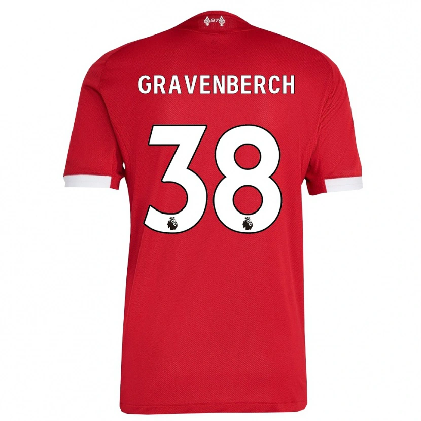 Danxen Dětské Ryan Gravenberch #38 Červená Bílá Domů Hráčské Dresy 2025/26 Dres