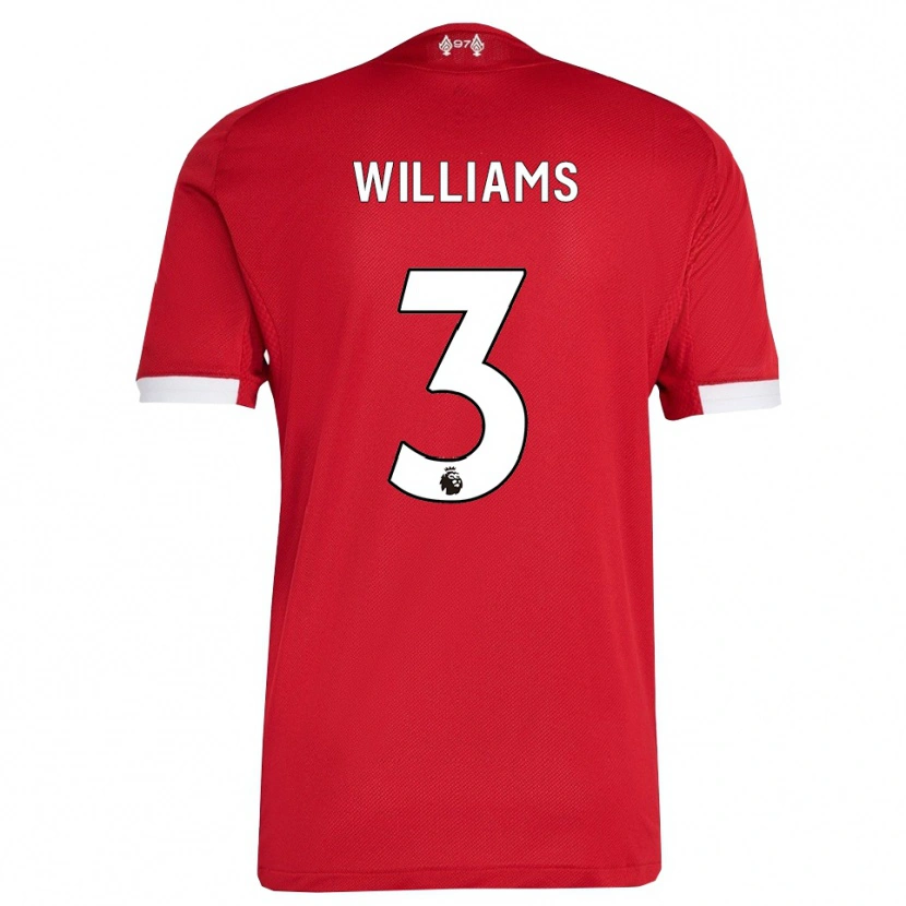 Danxen Dětské Cameron Williams #3 Červená Bílá Domů Hráčské Dresy 2025/26 Dres