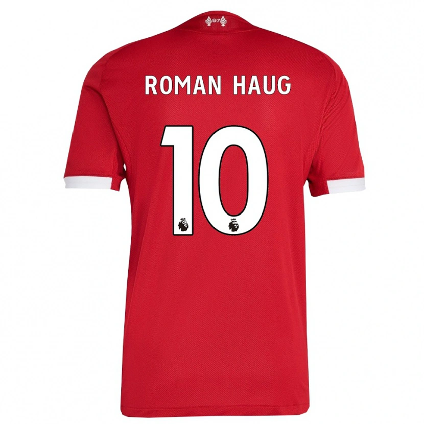 Danxen Dětské Sophie Román Haug #10 Červená Bílá Domů Hráčské Dresy 2025/26 Dres