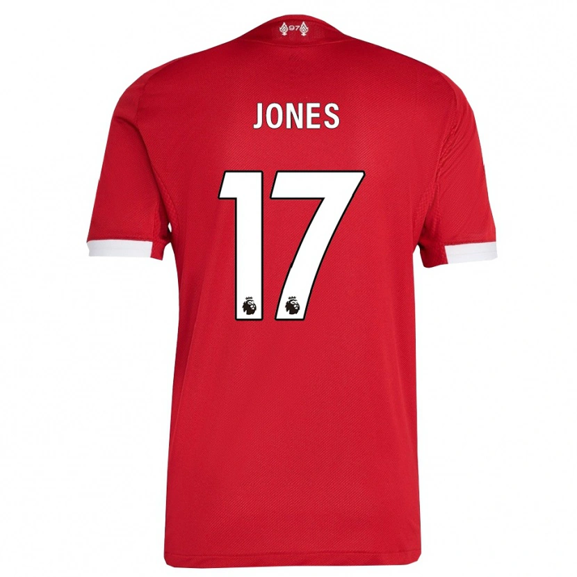 Danxen Dětské Curtis Jones #17 Červená Bílá Domů Hráčské Dresy 2025/26 Dres