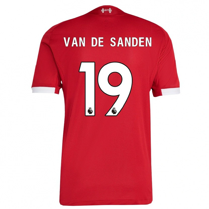 Danxen Dětské Shanice Van De Sanden #19 Červená Bílá Domů Hráčské Dresy 2025/26 Dres