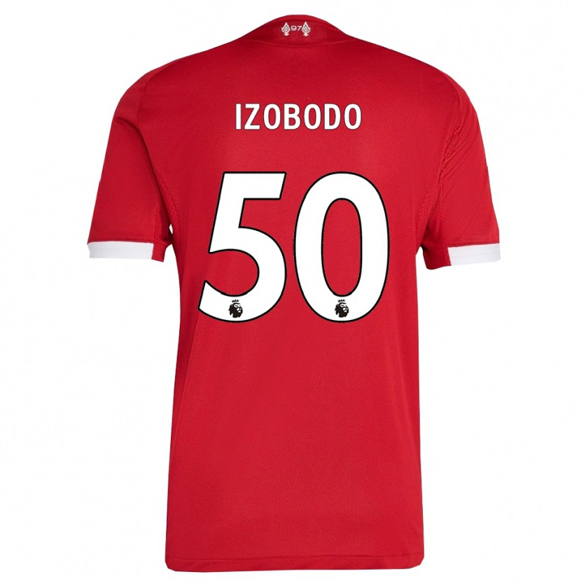 Danxen Dětské Elijah Izobodo John #50 Červená Bílá Domů Hráčské Dresy 2025/26 Dres