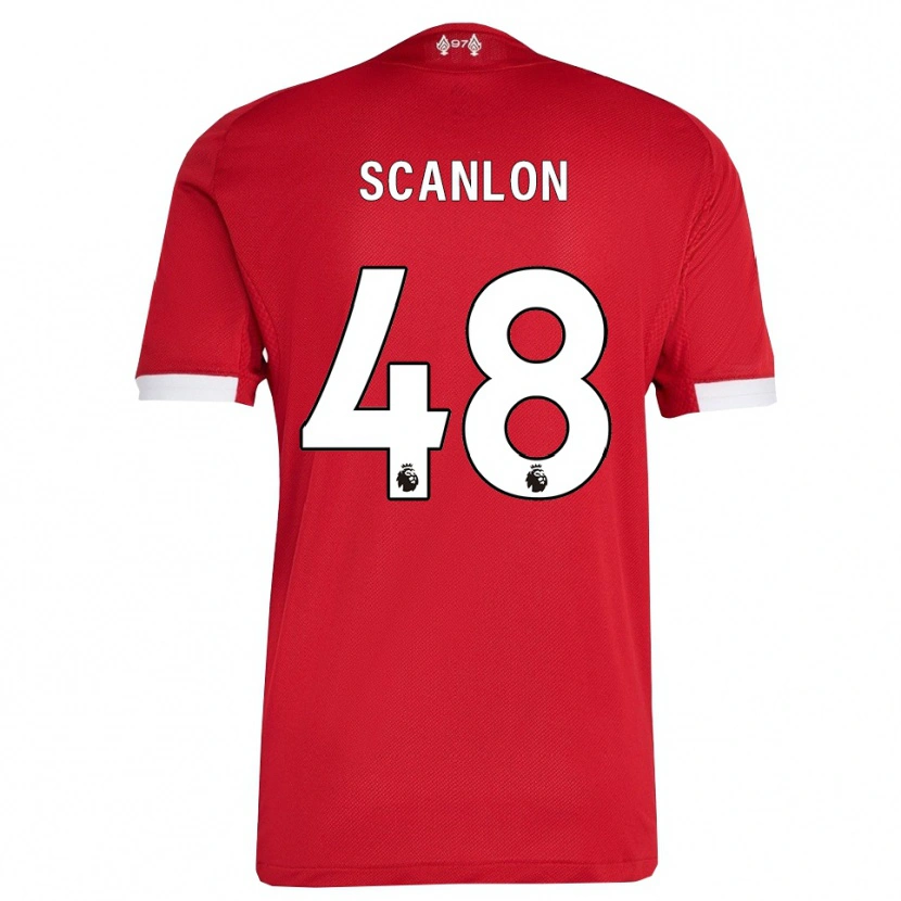 Danxen Dětské Calum Scanlon #48 Červená Bílá Domů Hráčské Dresy 2025/26 Dres