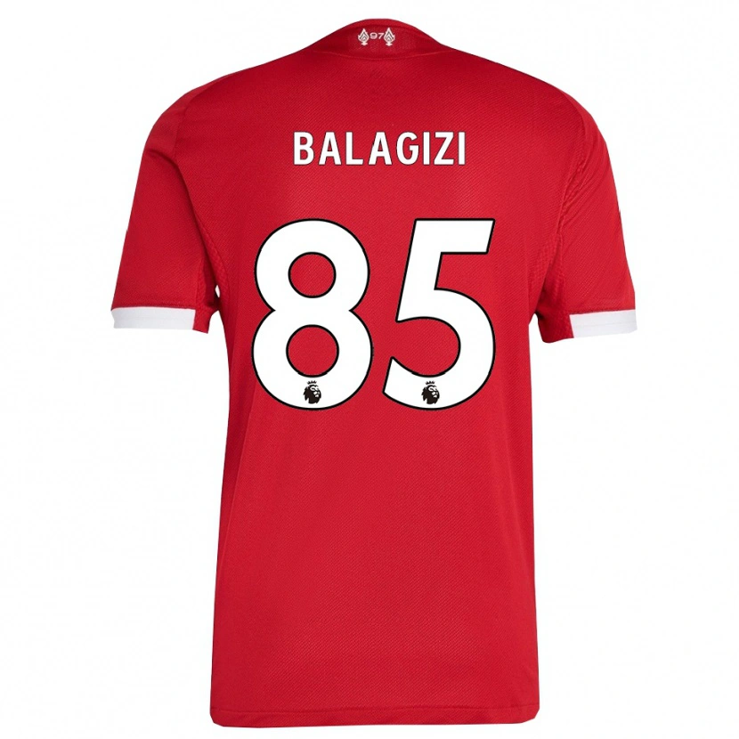 Danxen Dětské James Balagizi #85 Červená Bílá Domů Hráčské Dresy 2025/26 Dres