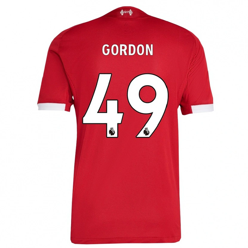 Danxen Dětské Kaide Gordon #49 Červená Bílá Domů Hráčské Dresy 2025/26 Dres