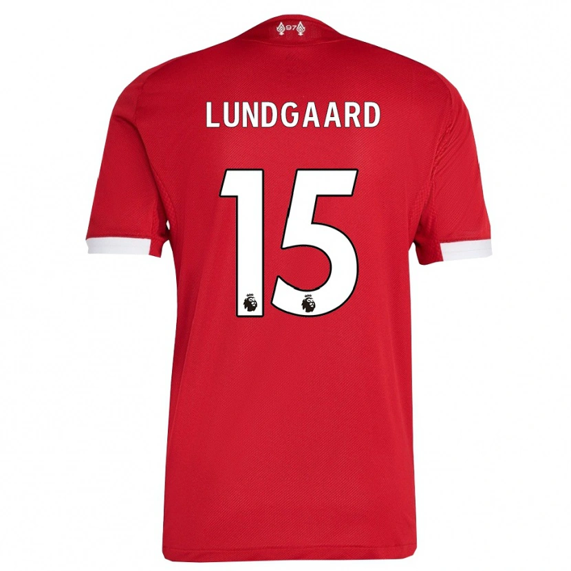 Danxen Dětské Sofie Lundgaard #15 Červená Bílá Domů Hráčské Dresy 2025/26 Dres