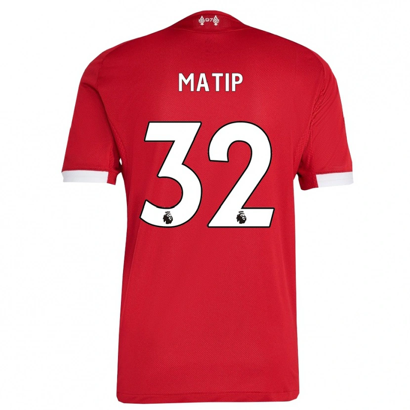 Danxen Dětské Joel Matip #32 Červená Bílá Domů Hráčské Dresy 2025/26 Dres