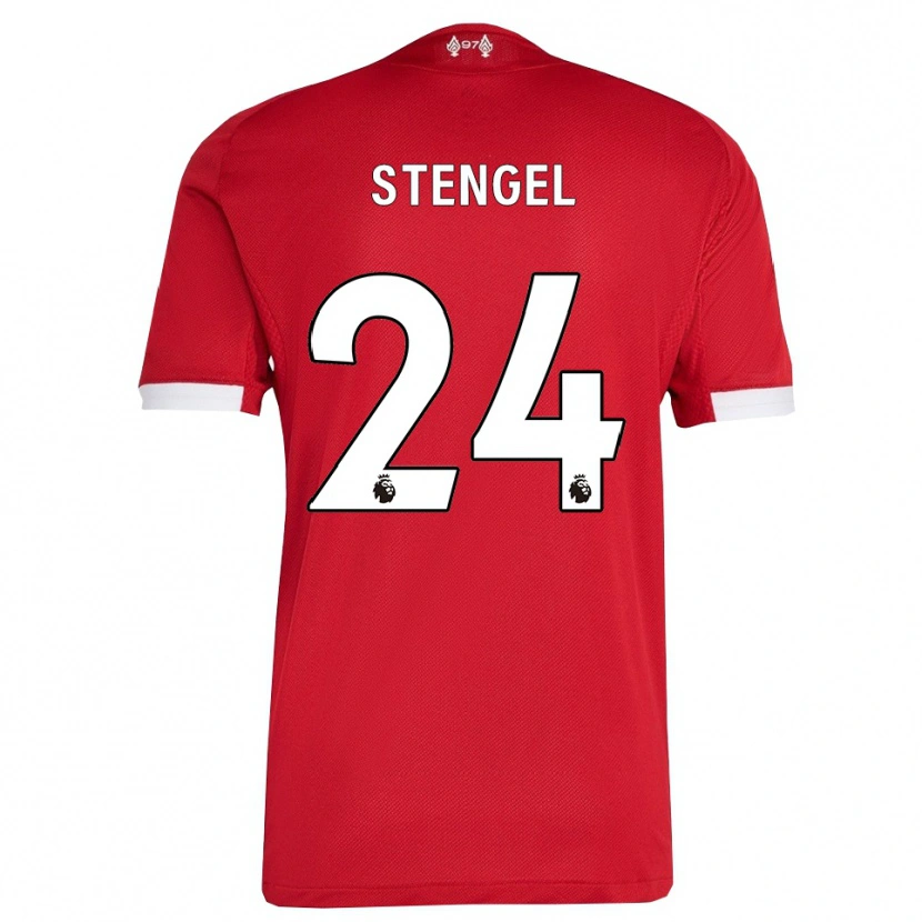 Danxen Dětské Katie Stengel #24 Červená Bílá Domů Hráčské Dresy 2025/26 Dres