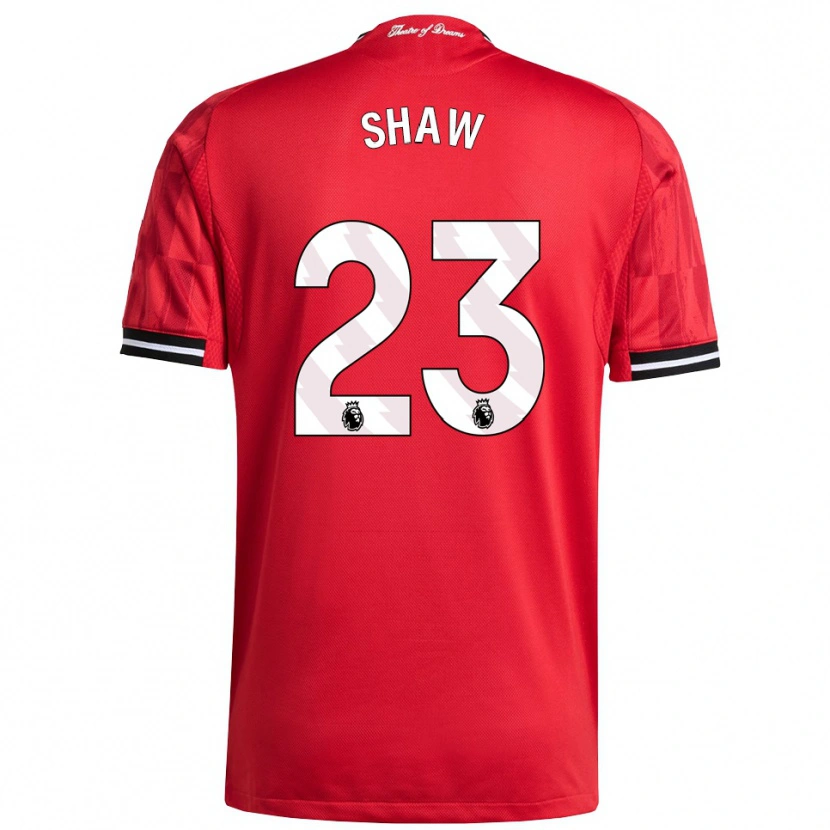 Danxen Dětské Luke Shaw #23 Červená Černá Bílá Domů Hráčské Dresy 2025/26 Dres