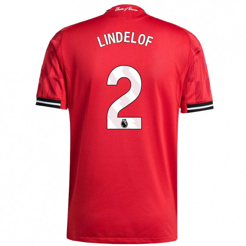 Danxen Dětské Victor Lindelof #2 Červená Černá Bílá Domů Hráčské Dresy 2025/26 Dres
