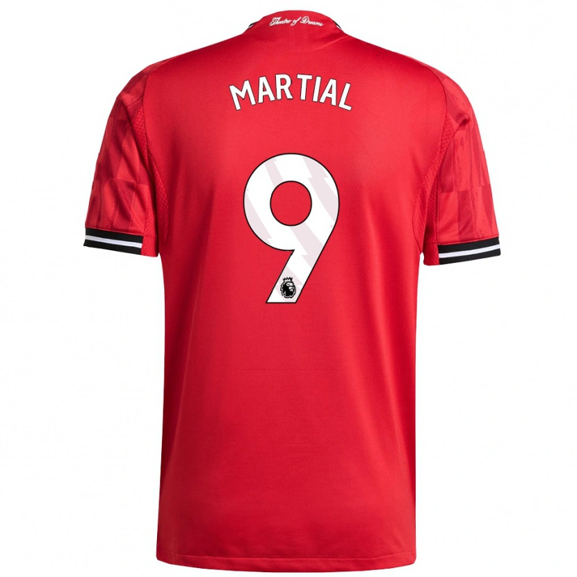 Danxen Dětské Anthony Martial #9 Červená Černá Bílá Domů Hráčské Dresy 2025/26 Dres