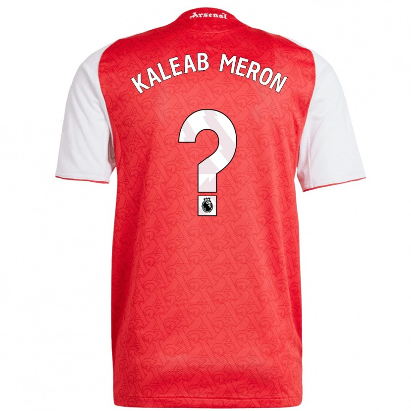 Danxen Dětské Kaleab Meron #0 Červená Bílá Domů Hráčské Dresy 2025/26 Dres