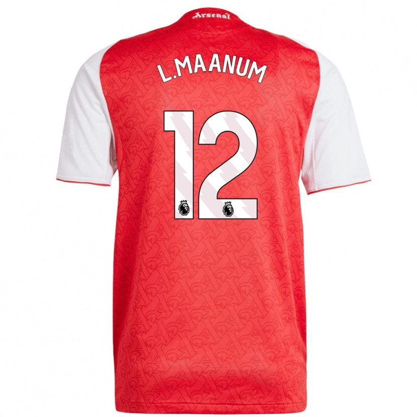 Danxen Dětské Frida Maanum #12 Červená Bílá Domů Hráčské Dresy 2025/26 Dres