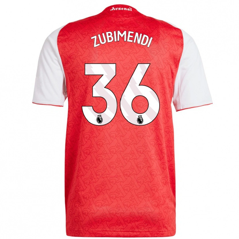 Danxen Dětské Martín Zubimendi #36 Červená Bílá Domů Hráčské Dresy 2025/26 Dres