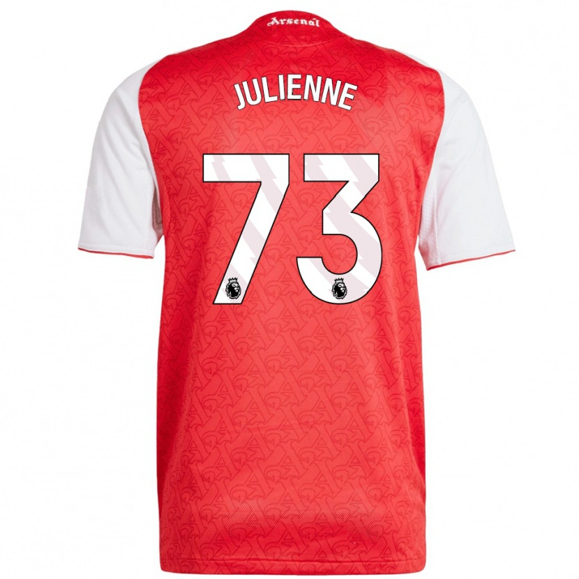 Danxen Dětské Theo Julienne #73 Červená Bílá Domů Hráčské Dresy 2025/26 Dres