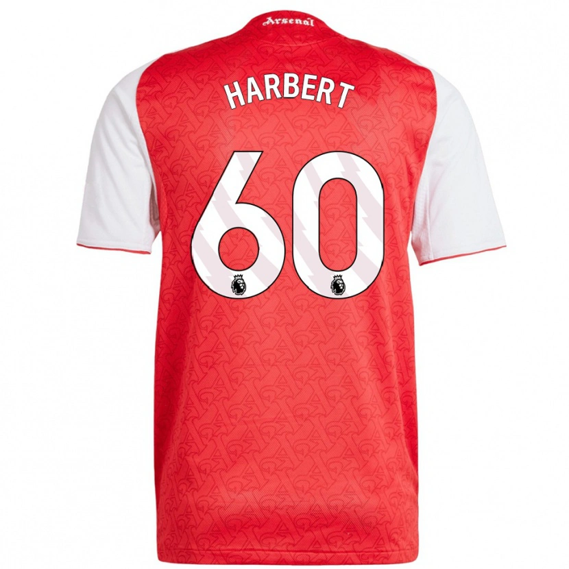 Danxen Dětské Laila Harbert #60 Červená Bílá Domů Hráčské Dresy 2025/26 Dres