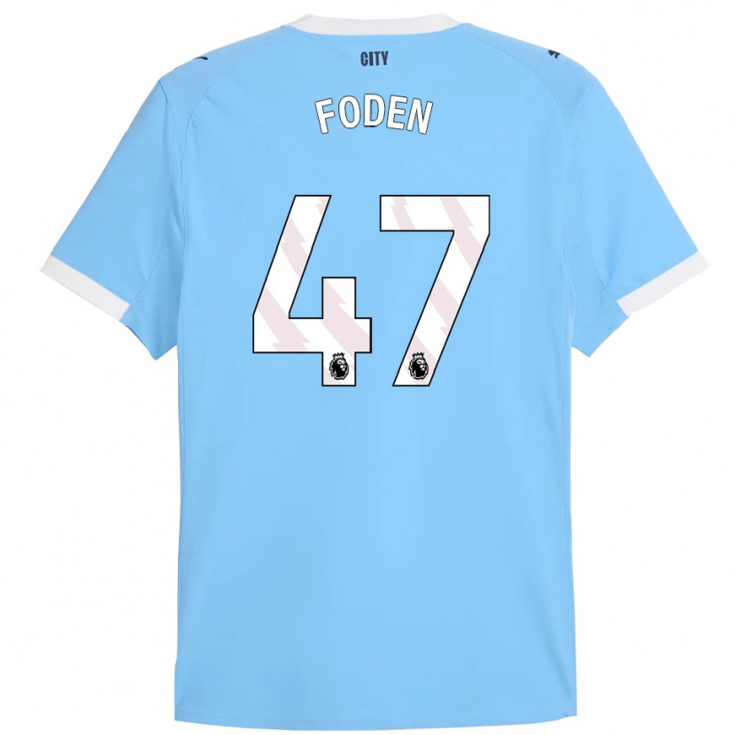 Danxen Dětské Phil Foden #47 Nebesky Modrá Bílá Domů Hráčské Dresy 2025/26 Dres