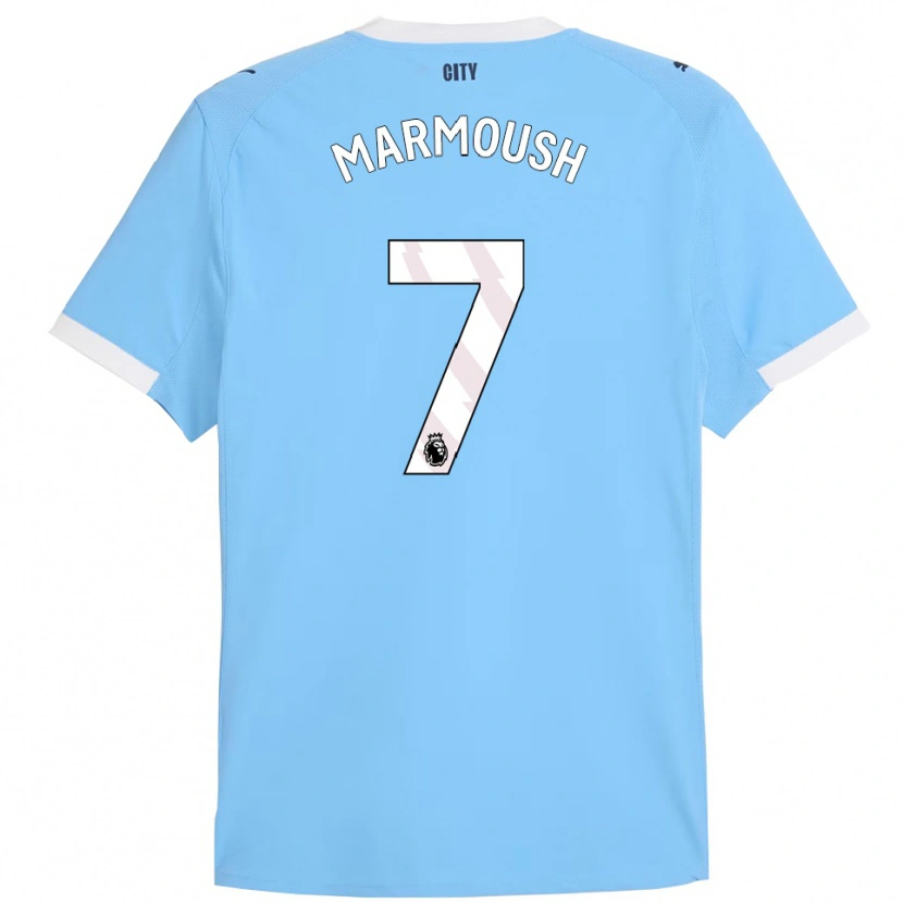 Danxen Dětské Omar Marmoush #7 Nebesky Modrá Bílá Domů Hráčské Dresy 2025/26 Dres