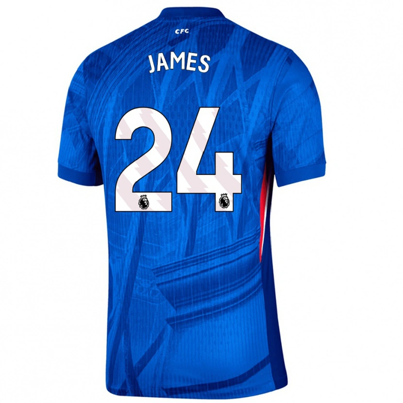 Danxen Dětské Reece James #24 Modrá Bílá Domů Hráčské Dresy 2025/26 Dres