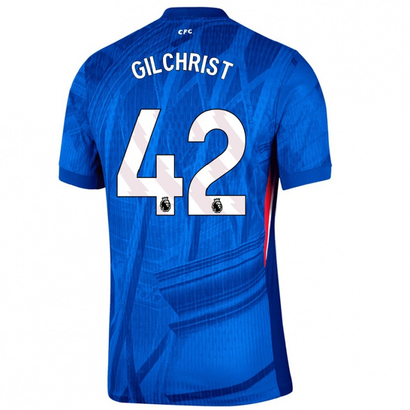 Danxen Dětské Alfie Gilchrist #42 Modrá Bílá Domů Hráčské Dresy 2025/26 Dres