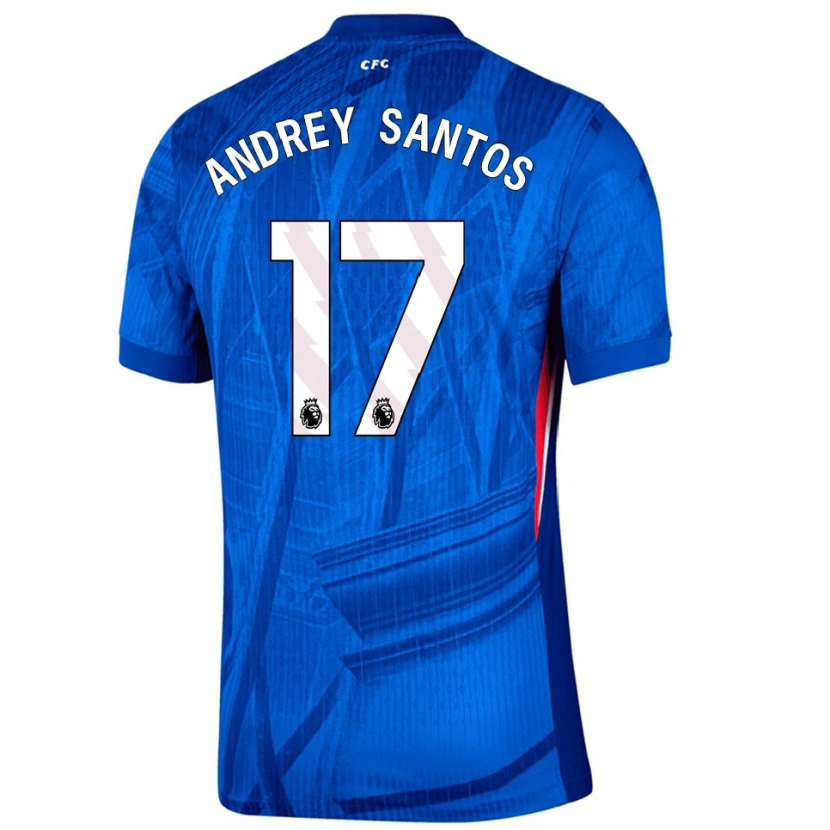 Danxen Dětské Andrey Santos #17 Modrá Bílá Domů Hráčské Dresy 2025/26 Dres