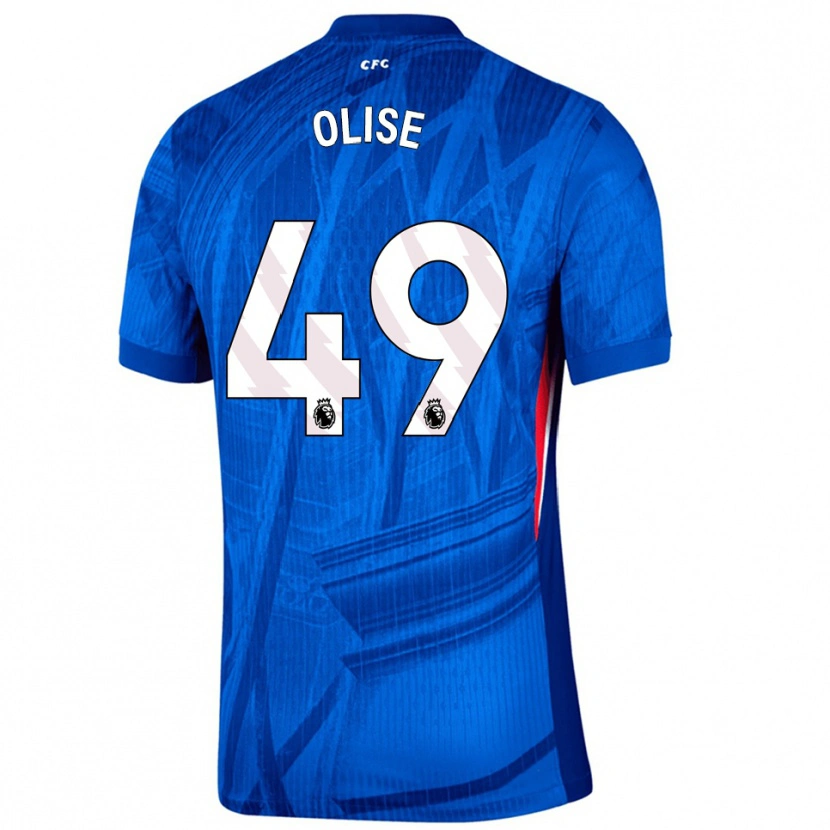 Danxen Dětské Richard Olise #49 Modrá Bílá Domů Hráčské Dresy 2025/26 Dres