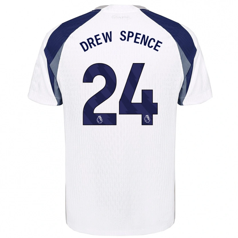 Danxen Dětské Drew Spence #24 Bílá Tmavě Modrá Domů Hráčské Dresy 2025/26 Dres