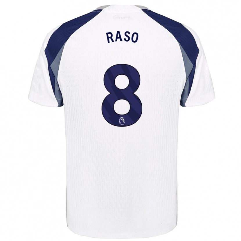 Danxen Dětské Hayley Raso #8 Bílá Tmavě Modrá Domů Hráčské Dresy 2025/26 Dres